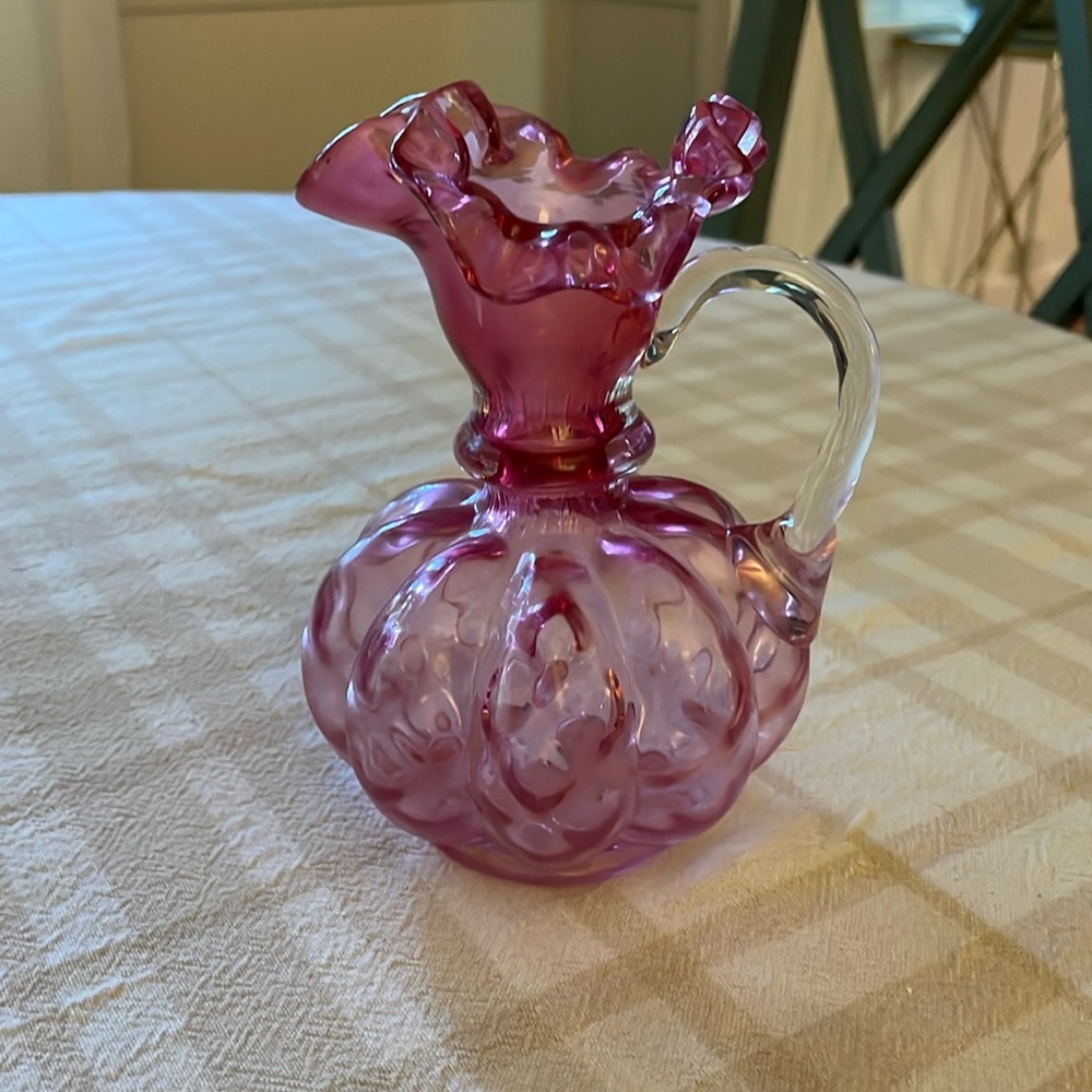 Vintage cranberry glass vase/cruet